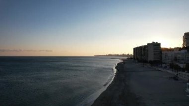 Aerial beautiful view of the city of the mediterranean sea in the south Spain