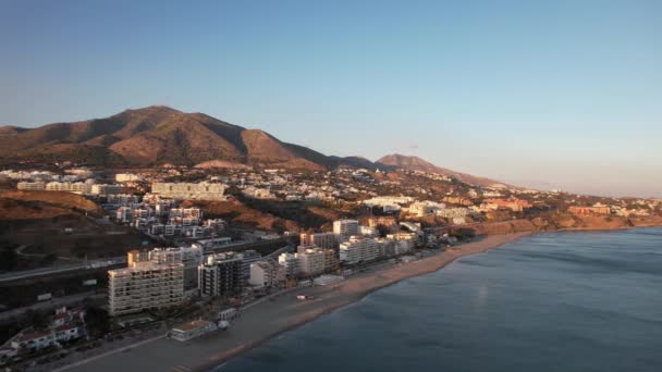 Aerial Beautiful View City Mediterranean Sea South Spain — Stock Video
