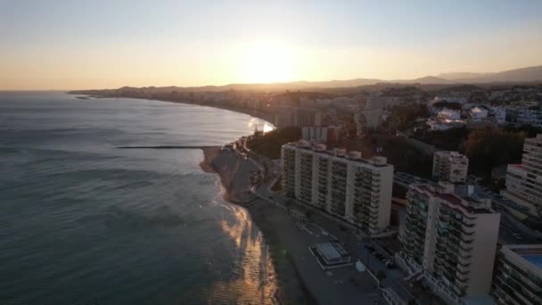 Aerial Beautiful View City Mediterranean Sea South Spain — Vídeo de Stock