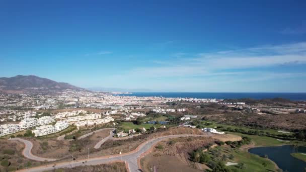 Aerial Beautiful View City Mediterranean Sea South Spain — Stock video