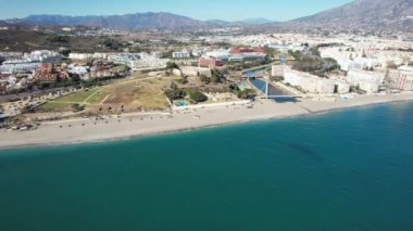 Aerial beautiful view of the city of the mediterranean sea in the south Spain