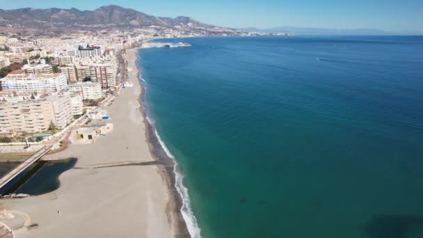 Fuengirola Aerial Beautiful View City Mediterranean Sea South Spain — Vídeos de Stock