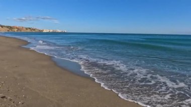 sea waves in front of the beach in south Spain