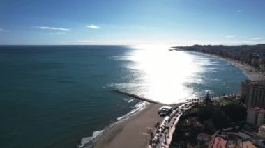 Fuengirola, Aerial beautiful view of the city of the mediterranean sea in the south Spain
