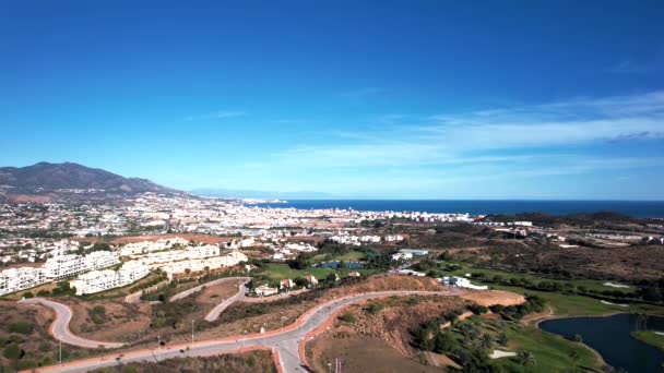 Fuengirola Aerial Beautiful View City Mediterranean Sea South Spain — Stockvideo