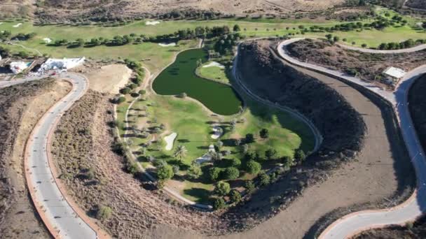 Fuengirola Golf Course Aerial View Spain — стоковое видео