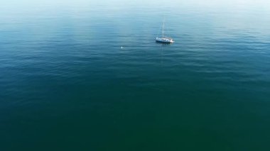 Beautiful aerial view of the sea, the coast of the mediterranean sea.