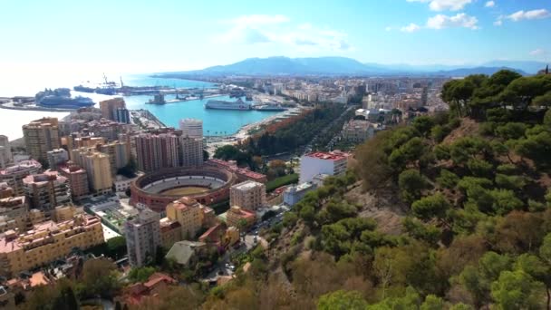 Malaga City View Andalusia Spain — Stockvideo