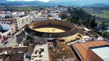 Bullfighting Ring In Ronda Spain - Aerial 4K