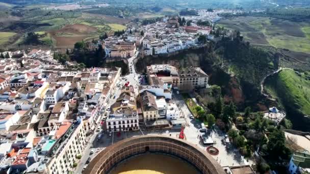 Aerial View City Ronda Famous Historic Bridge Puente Nuevo Spain — Stock video