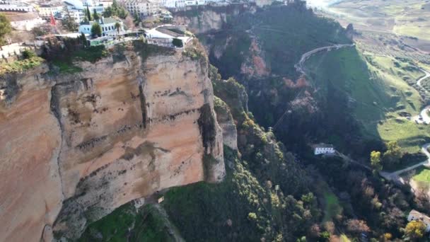 Beautiful Gorge Bridge Architecture Ronda Andalusia Spain — Video Stock