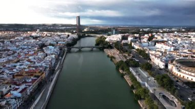 Aerial Plaza De Toros Bullfighting Ring In Seville (Sevilla) Spain