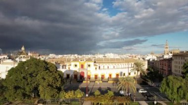 Aerial Plaza De Toros Bullfighting Ring In Seville (Sevilla) Spain