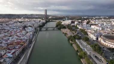 Aerial Plaza De Toros Bullfighting Ring In Seville (Sevilla) Spain