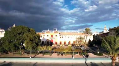 Aerial Plaza De Toros Bullfighting Ring In Seville (Sevilla) Spain