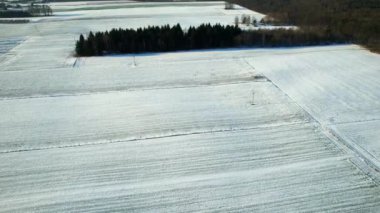 Winter Beauty of Rural Area from an Aerial Perspective