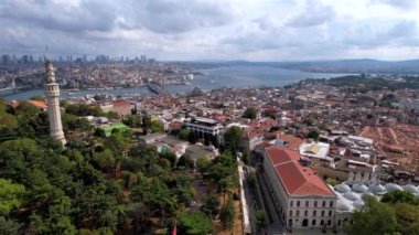 İHA görüntüsü, İstanbul Türkiye. Meşhur cami mirası ortaya çıkıyor. Yüksek kalite 4k görüntü