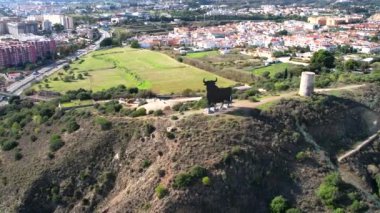İspanya 'nın her yerinde bulunan İspanyol boğa simgesi. Yüksek kalite 4k görüntü