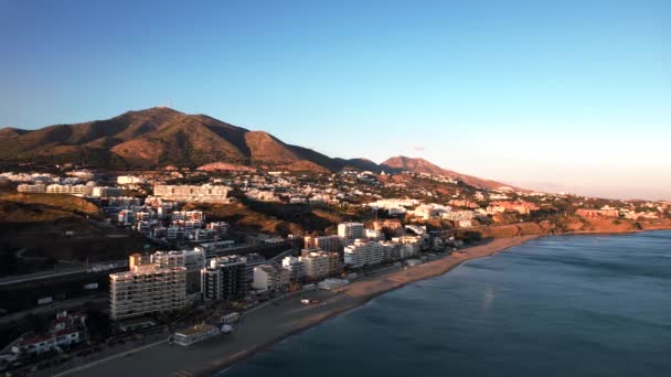 Widok Lotu Ptaka Piękną Plażę Południu Hiszpanii Nagranie Drona Wysokiej — Wideo stockowe