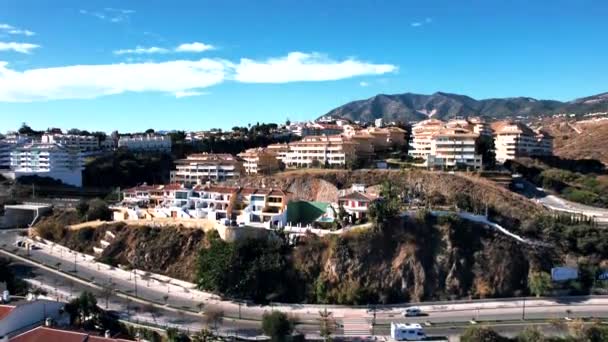 Вид Повітря Туристичне Місто Фуенхирола Коста Дель Соль Андалусія Іспанія — стокове відео