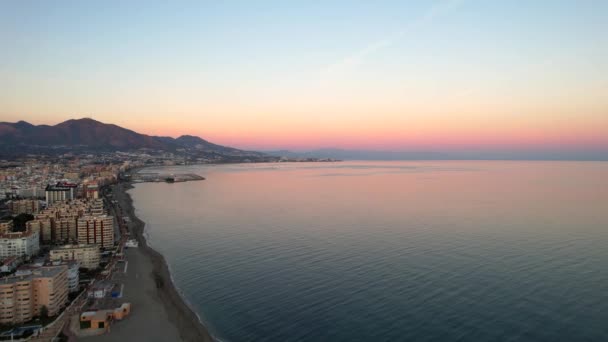 Аерофотозйомка Прекрасного Пляжу Півдні Іспанії Безпілотний Кадр Високоякісні Кадри — стокове відео