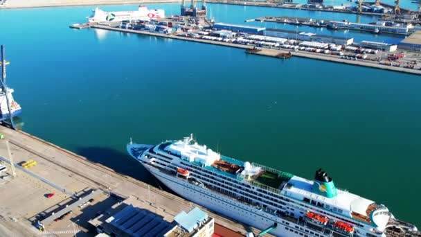 加的斯现代港口宪法1812年大桥航景日落日西班牙视频 高质量的4K镜头 — 图库视频影像
