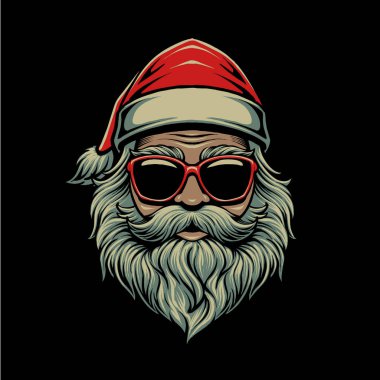 Noel Baba baş illüstrasyon vektörü