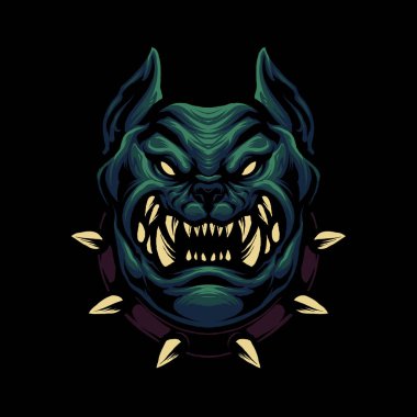 Kızgın köpek kafası çizimi tasarımı