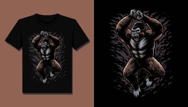 Goril saldırısı tişört tasarımı