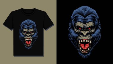 Goril baş tişört tasarımı