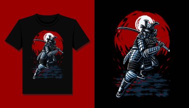 Samuray saldırısı tişört tasarımı