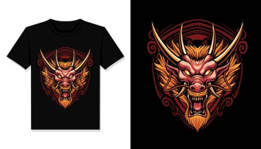 Kırmızı ejderha başlıklı tişört tasarımı