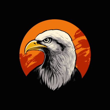 kartal başı ayrıntılı vektör çizimi