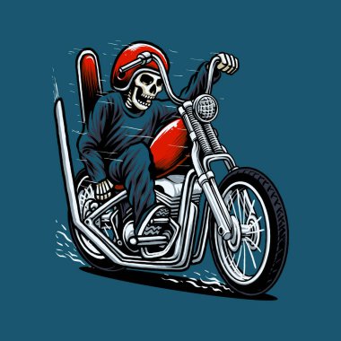 Chopper motosiklet vektör illüstrasyonu