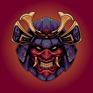 Şeytan maskeli Japon samurayı.