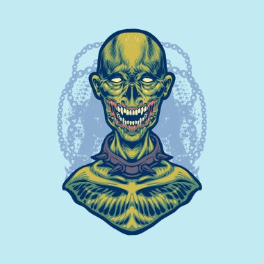 Zombi kafası illüstrasyon vektörü