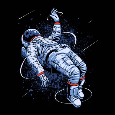 düşen astronot illüstrasyon vektörü