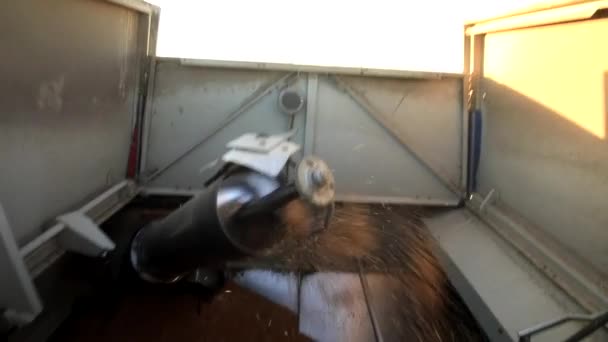 Kobain Raccolto Raccolto Nel Campo Sta Caricando Grano Camion Primo — Video Stock