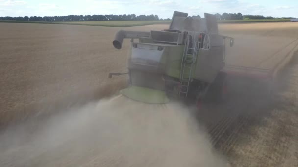 Ukrayna Orativ Aralık 2022 Bir Hasat Ekicisi Tarlada Buğday Biçiyor — Stok video