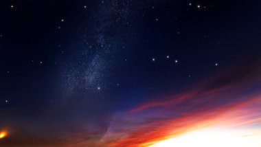 Night starry sky, abstract natural background. Milky way galaxy.