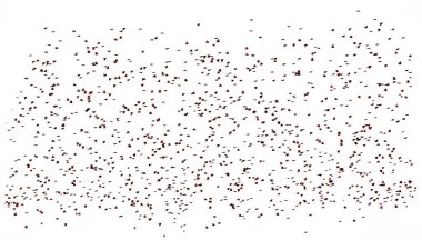 Beyaz bir arka planda izole edilmiş dev bir kuş sürüsü. Soyut doğal arkaplan.