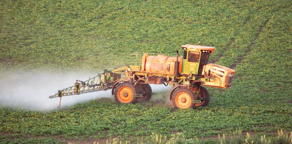 Жизнеспособность Поля Разработка Тракторного Спрея Выращивания Сельскохозяйственных Культур — стоковое фото