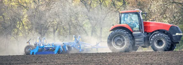 Preparación Agrícola Suelo Cultivo Tractores Para Plantación Cultivos — Foto de Stock