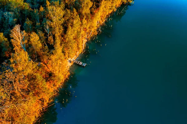 Повітряна Спокійність Милування Спокійними Блакитними Водами Лісового Озера Розташованого Літній — стокове фото
