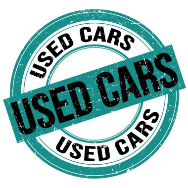 Kullanılmış CARS metni mavi-siyah yuvarlak grungy işareti üzerine yazılmış
