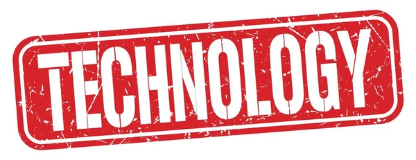 Technology Text Written Red Grungy Stamp Sign — Zdjęcie stockowe