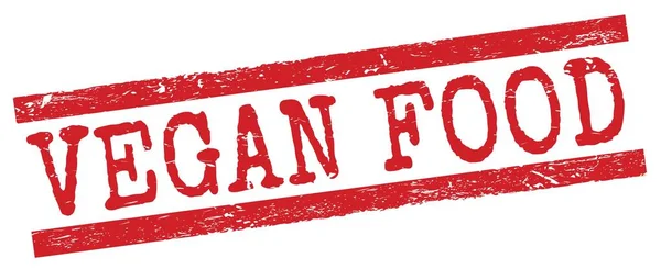 Vegan Food Tekst Napisany Czerwonych Liniach Grungy Znak Znaczka — Zdjęcie stockowe