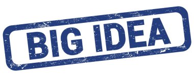 Mavi dikdörtgen mühür işareti üzerine yazılmış büyük bir fikir metni.