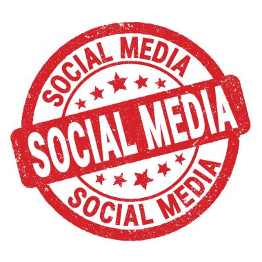 SOCIAL MEDIA text written on red grungy stamp sign.