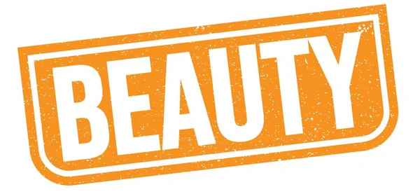 Beauty Tekst Napisany Pomarańczowym Grungy Znak Znaczka — Zdjęcie stockowe